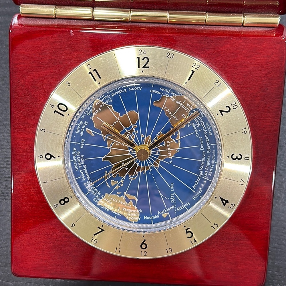 Harley-Davidson Rare Collectable Table World Desk Clock in Wood Display Box - Picture 3 of 11